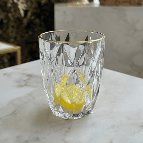 Copo de Vidro com Fio de Ouro Diamond 270ml